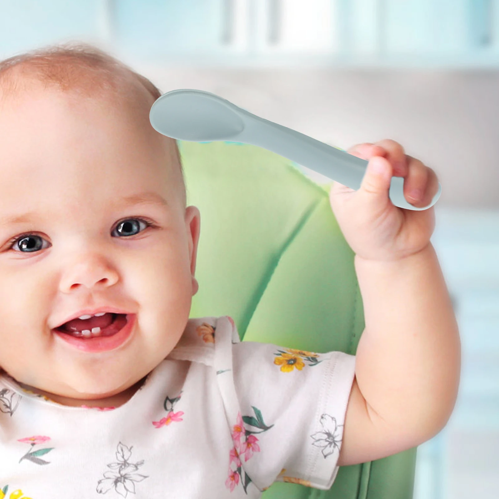 

10 шт. силиконовые ложки для кормления, гибкие тренировочные ложки для кормления детей, посуда для малышей, детская посуда