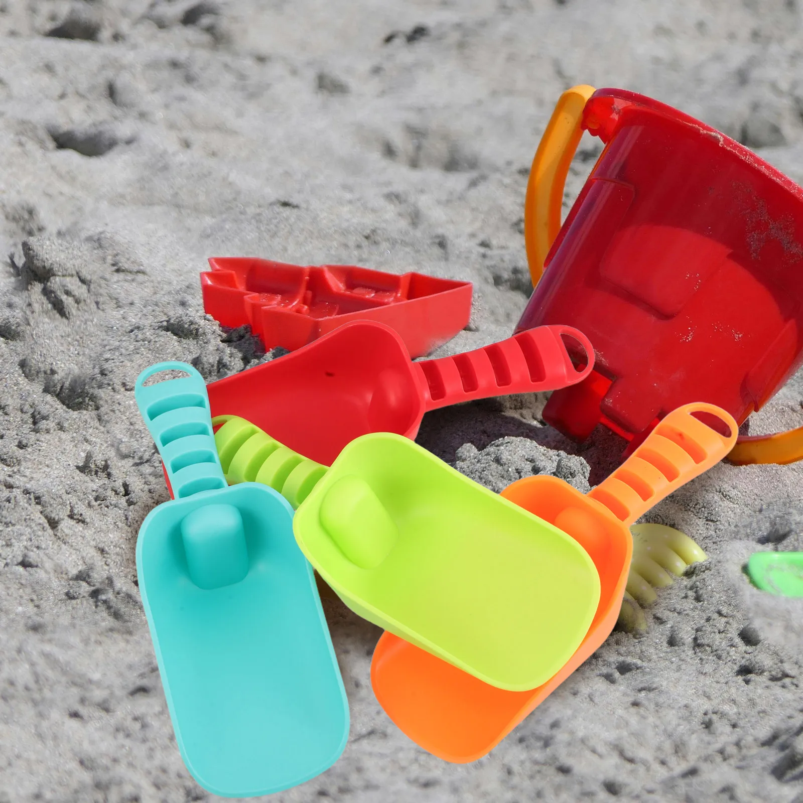Pelles de plage en plastique coloré pour enfants, 4 pièces, creuser du sable, équipement de plage d'été en plein air, jeu de sable, jouets pour tout-petits