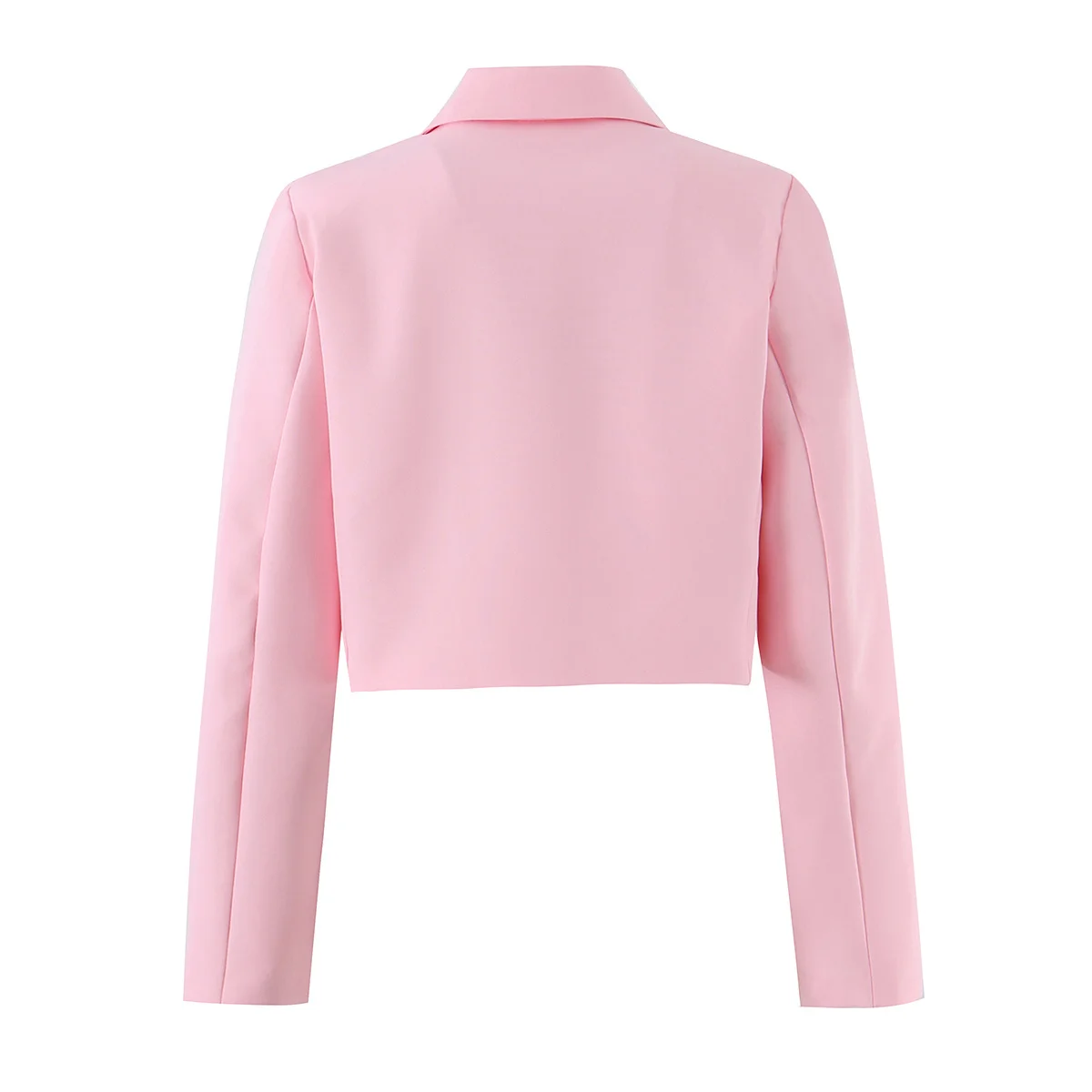 TFMLN 2026 Damen Rosa Kurzes Blazer-Set mit Revers, Zweireihigem Design, Anzugjacke, Pendler-Hose, Vielseitiges Elegantes Damen-Outfit – Detail 4