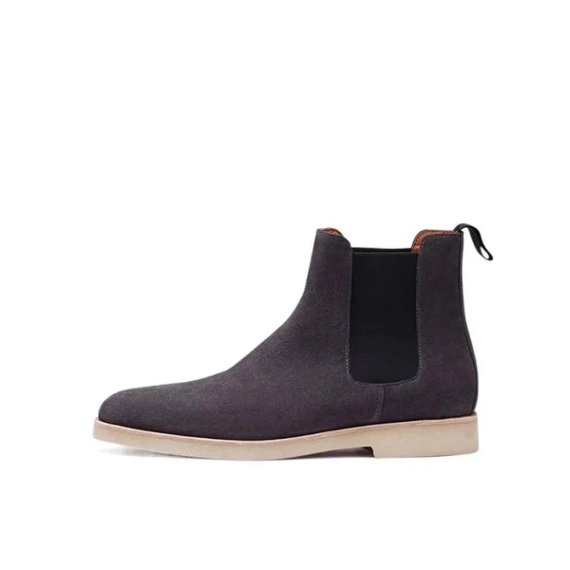 Bottes courtes en cuir véritable pour hommes, style britannique, semelle épaisse, chaudes, décontractées, pour usage quotidien, chaussures européennes
