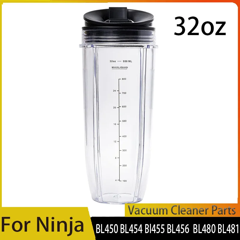 Replacement 32oz  Blender Cup with Sip & Seal Lid For Nutri Ninja BL450 BL454 Bl455 BL456 BL480 BL481 Auto IQ Series Blenders