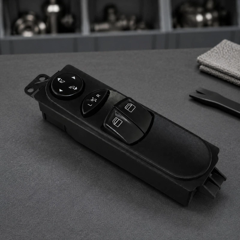 12 V Driver Door Window and Mirror Control Panel for W639 2003-2013, Front-Left Position, Part Reference A6395451013, Black 68UF