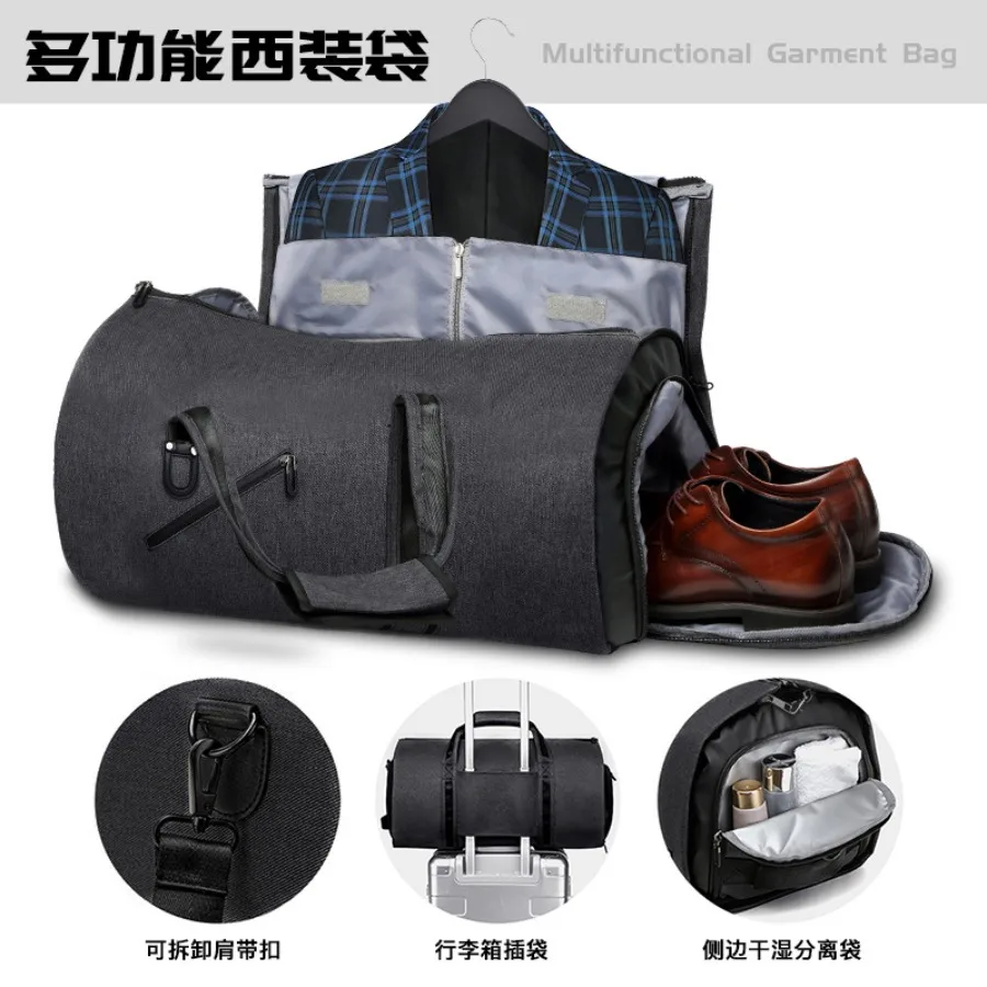 

【New style】- portable folding suit travel bag men's large-capacity suit multifunctional storage bag fitness bag shoe storage