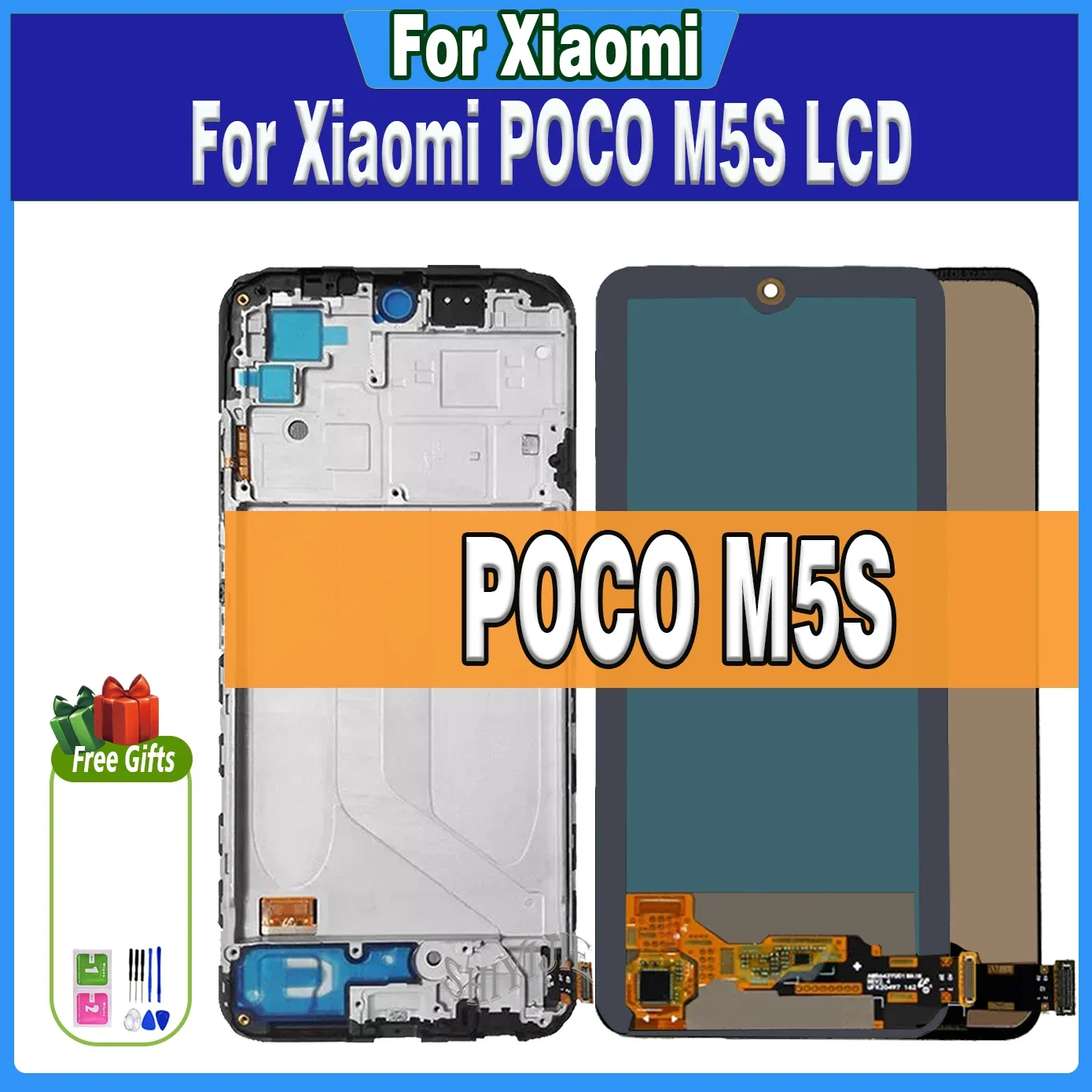 Tested 6.43\'\' AMOLED For Xiaomi Poco M5s Lcd 2207117BPG Touch Screen For POCOM5s Lcd With Frame Digitizer Assembly Replacement