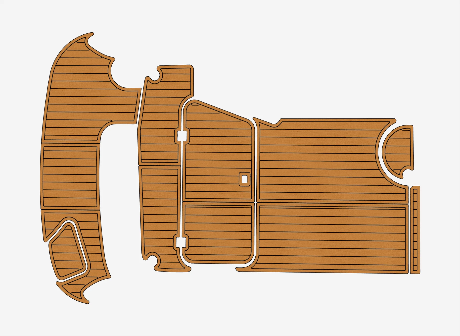 

Marine Faux Teak EVA Non-Slip Mat -2006-2011 Larson 274 CABRIO Self-Adhesive 1/4" (6mm) Boat Deck Pad for Cockpit & Deck