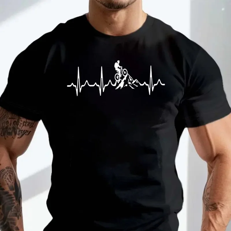 

Men's Motorcycle T-shirt Biker Bicycle Sports Cycle Cycling Shirts Bicycle T Shirts Fashion Men O-Neck Cotton Casual Tshirt