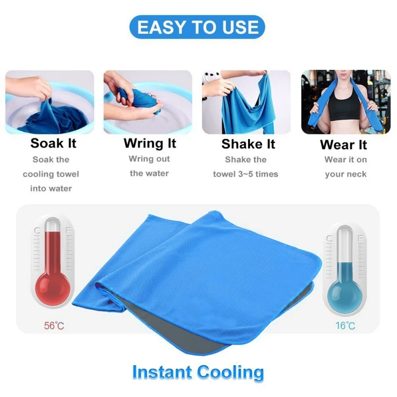 Sports Quick-dry Towels Cooling Towel Microfiber Instant Cool Ice Face Towels For Gym Swimming Yoga Running Portable Towels