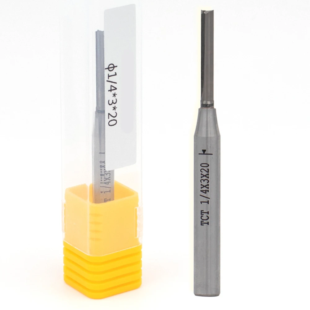 

Metal Milling Cutter TCT Carbide Straight For Trimmers 1/4" Shank Round Handle Straight Router Bit Right-Angle Cutting Tools