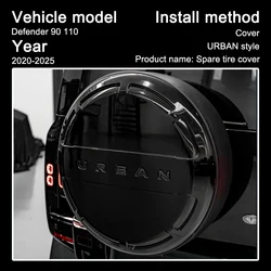 Urban style Spare tire cover for Land Rover Defender 90 110 130 2020-2026 Spare tire cover Suitable for 18-22 inches