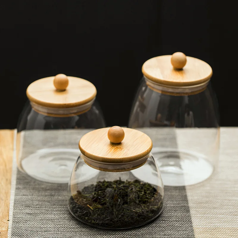 

Kitchen Small Tea Jar Glass Household Sealed Grain Multi-Grain Kitchen Dry Goods Storage Jar Transparent Storage Nordic Style