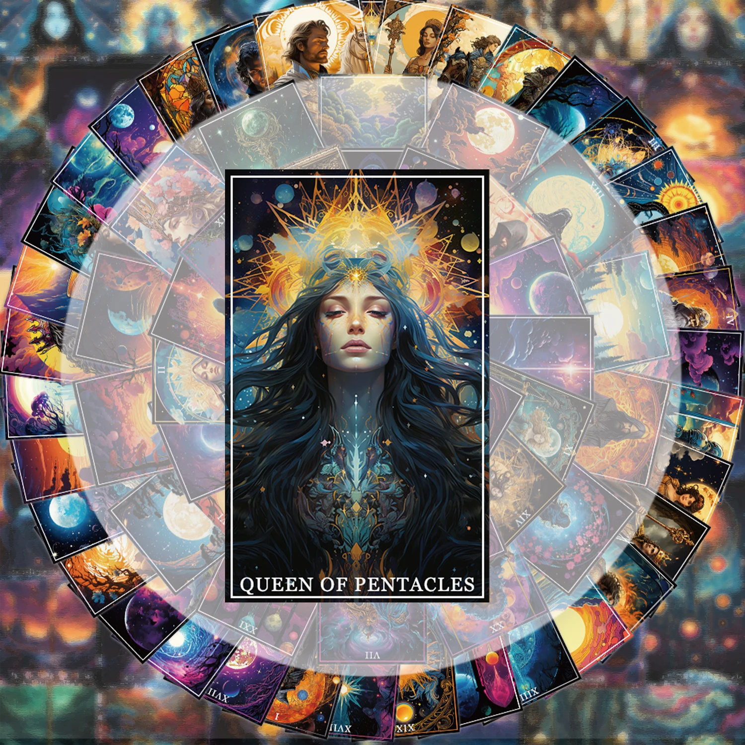 78 pegatinas de grafiti de cartas de tarot de fantasía, adecuadas para decorar botellas de agua, ordenadores portátiles, teléfonos móviles, maletas, patinetas, guitarras, cajas de regalo y decoraciones para fiestas