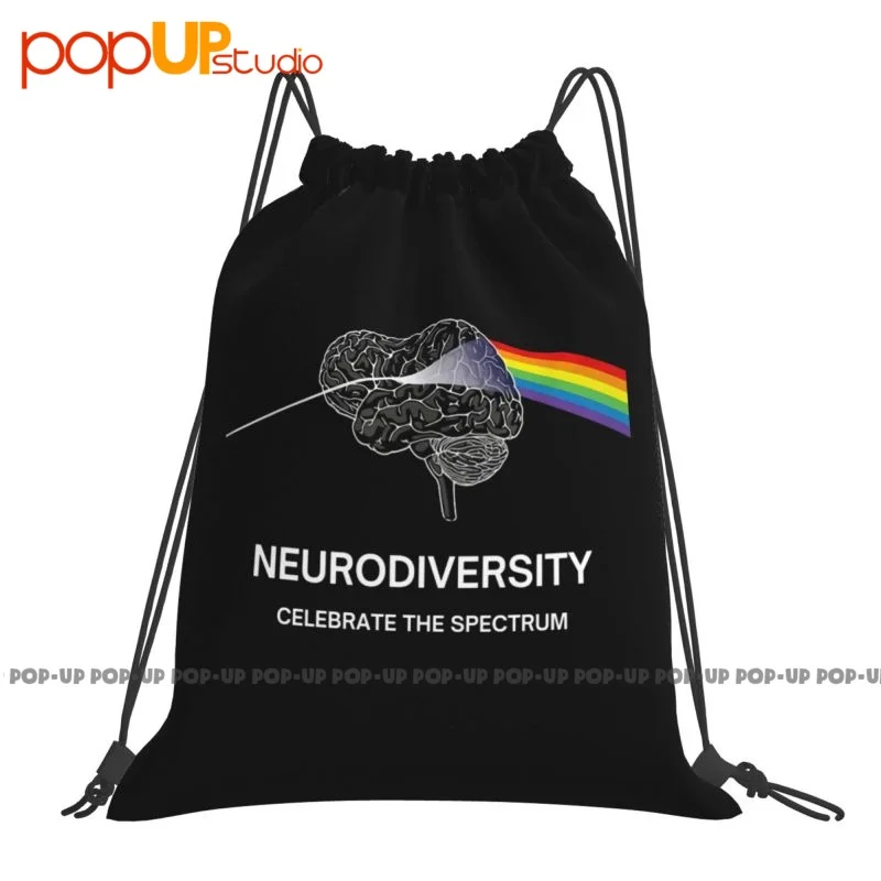 Neurodiversity Autism Spectrum Asd Adhd Rainbow Brain P-20 Drawstring Bags Gym Bag Shoe Bag School Sport Bag