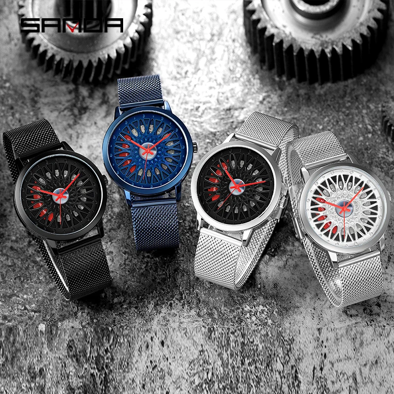 メンズスポーツ腕時計,クールウォッチp1060,ホイールリム,ハブ,ファッショナブル,クォーツ