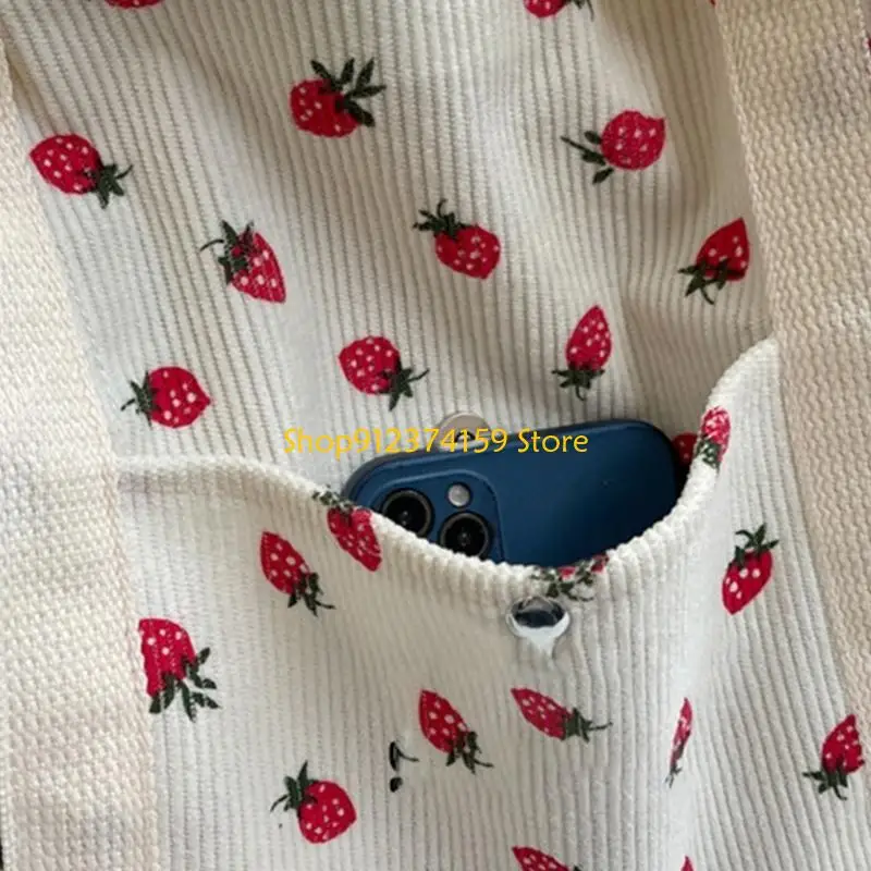 G5AE Women Large Capacity Armpit Bag Strawberry Shoulder Purse Commuting Bag Multi-Pockets Underarm Bag for Everyday
