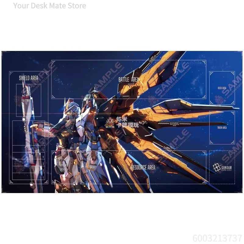 Seed Gundam TCG Series  Single Player Battle Game GCG Playmat Empty Strong Attack Backlit Steel Bullet Rubber Table Mat