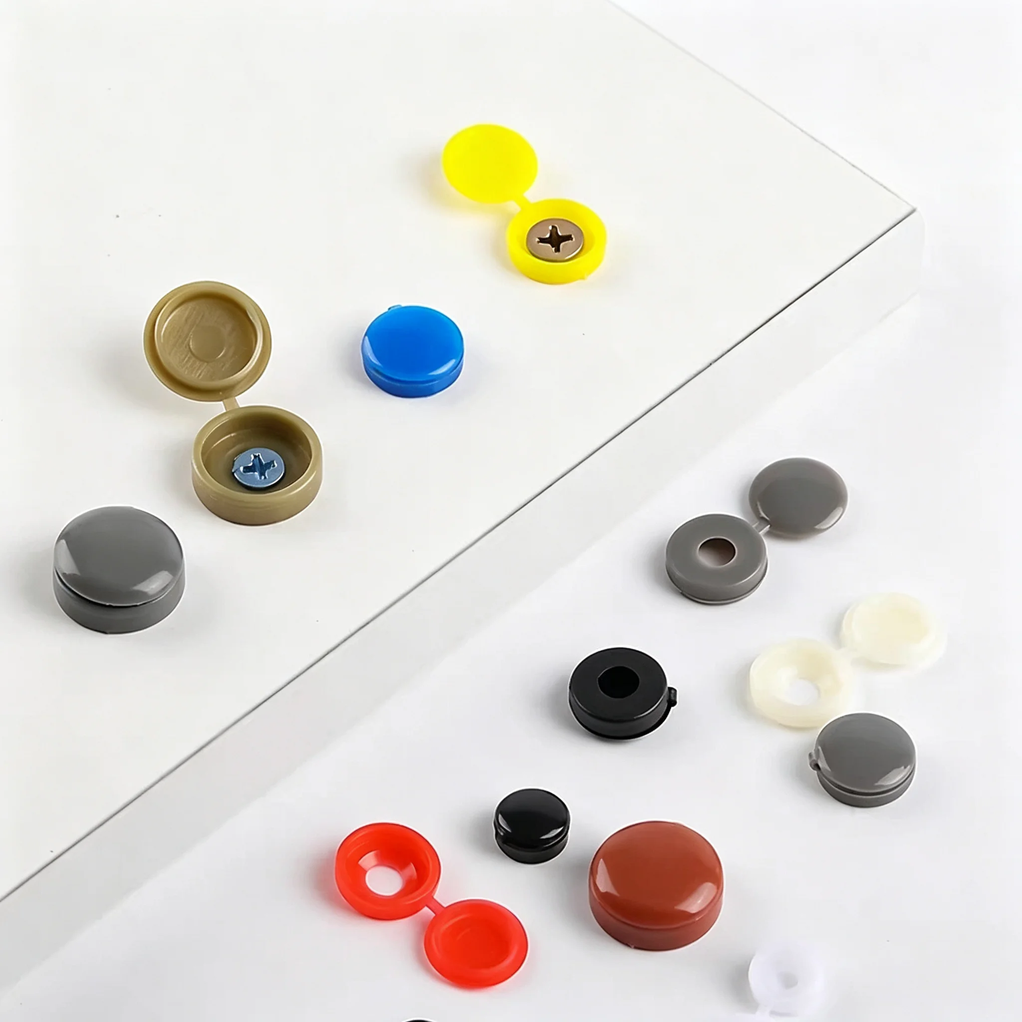 Plastic One-piece Screw Cap Cover M4 M5 Folding Bolt Nut Decorative Protective Cover Screw Head Cap Car Furniture Hardware