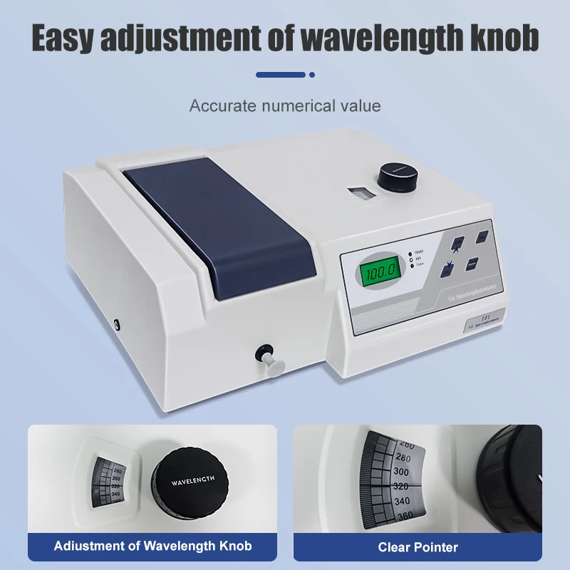 Westtune 721 Visible Spectrometer Wavelength 330-1020nm Portable Desktop Digital Display Photometer Lab Spectrophotometer Tester
