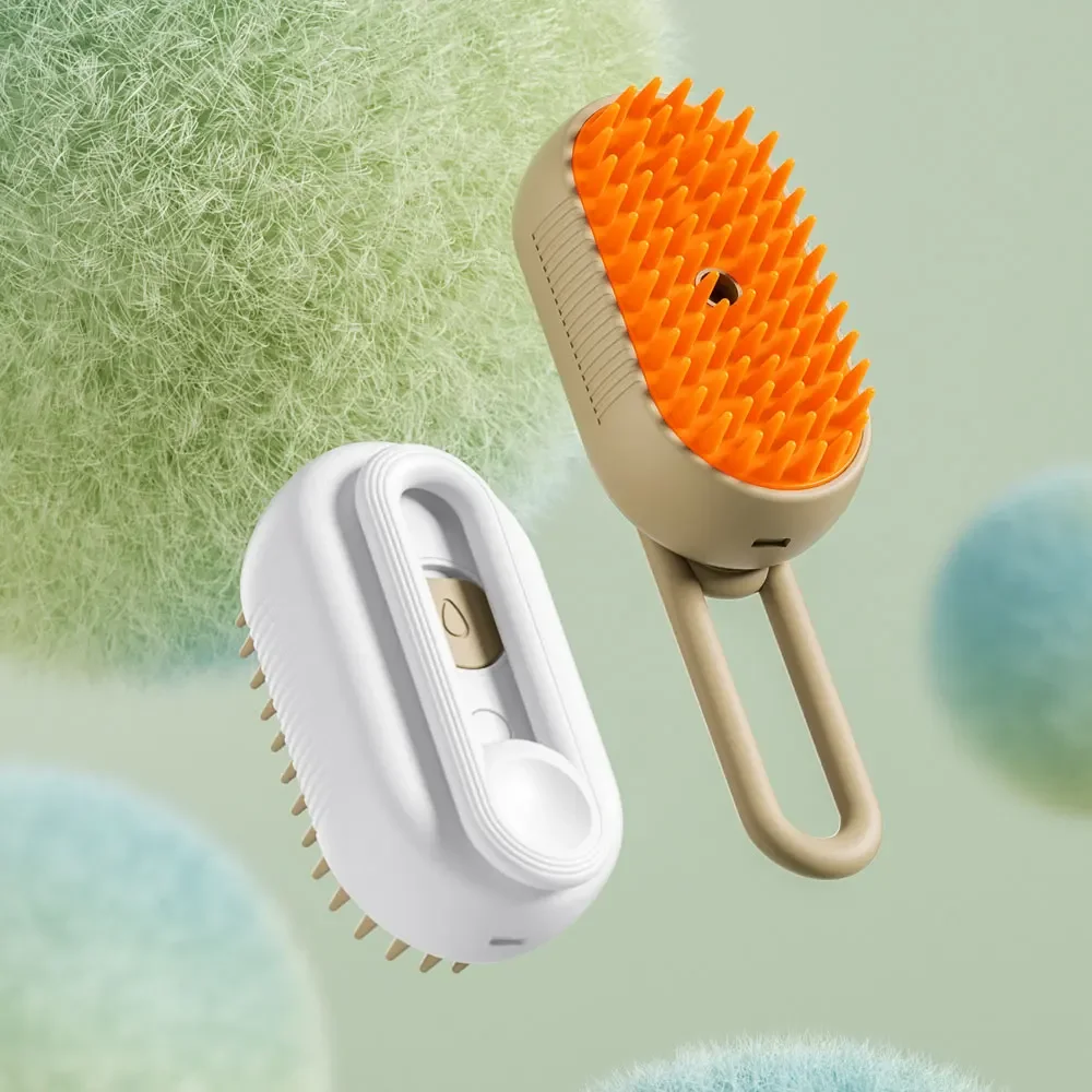 

3in1 Rechargeable Steamy Pet Brush – Electric Self Cleaning Comb for Cats & Dogs, Warm Mist Removes Loose Hair & Detangles