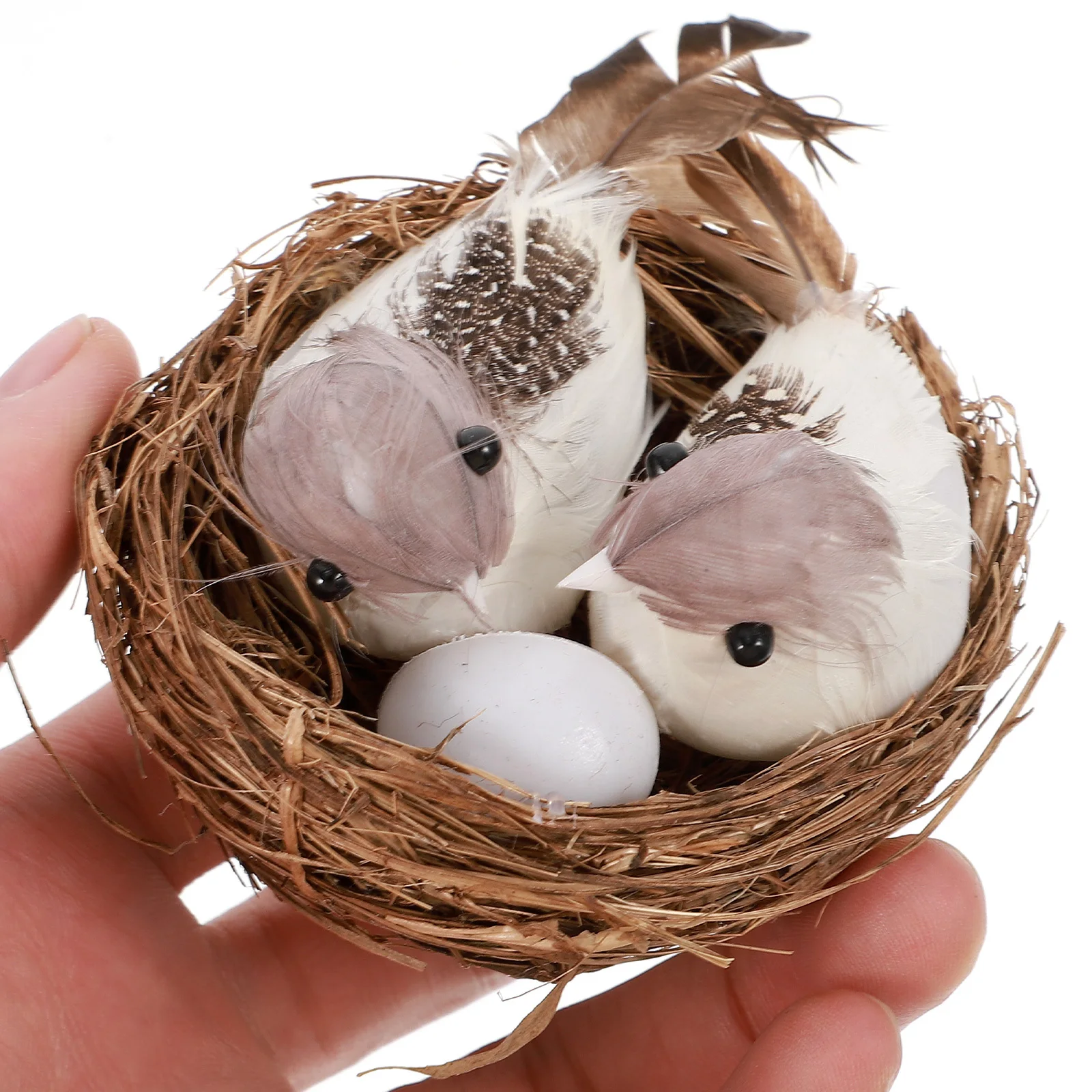 

8Pcs Artificial Bird Nest Decor Plastic Easter Home Ornament Set for DIY Micro Landscape Flower Decoration Photography Props