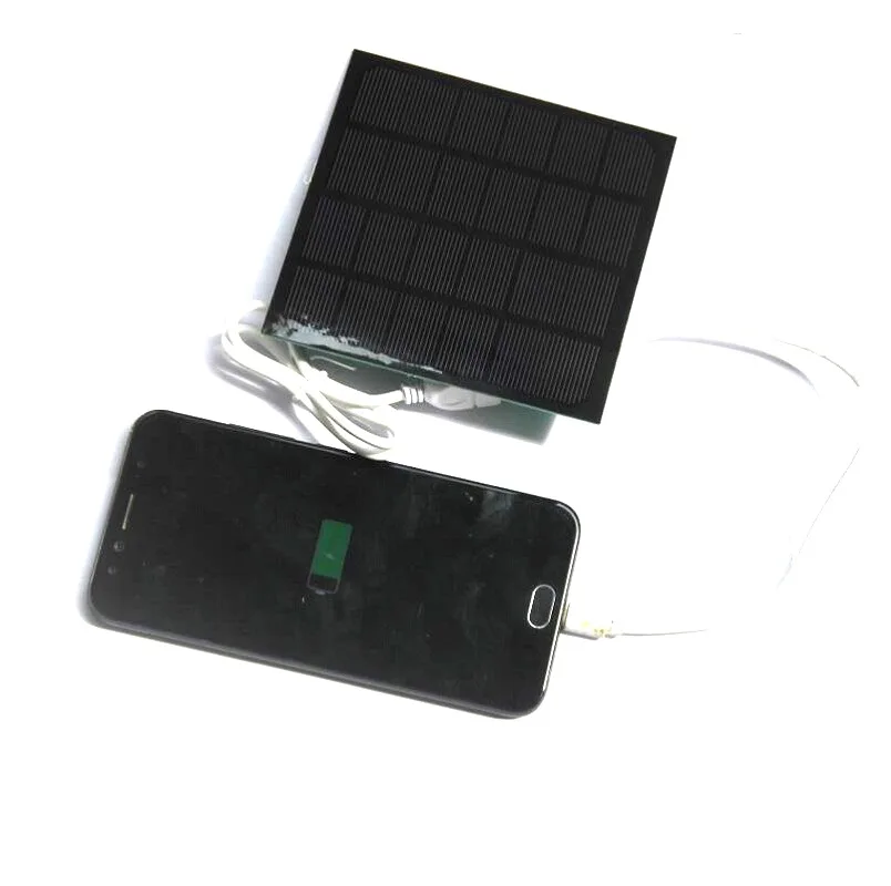 2 Вт 6 В USB-порт, зарядное устройство для солнечной панели, 115*115 мм, ПЭТ-солнечная пластина для сотового телефона, зарядное устройство для мобильного телефона, 2 шт./лот