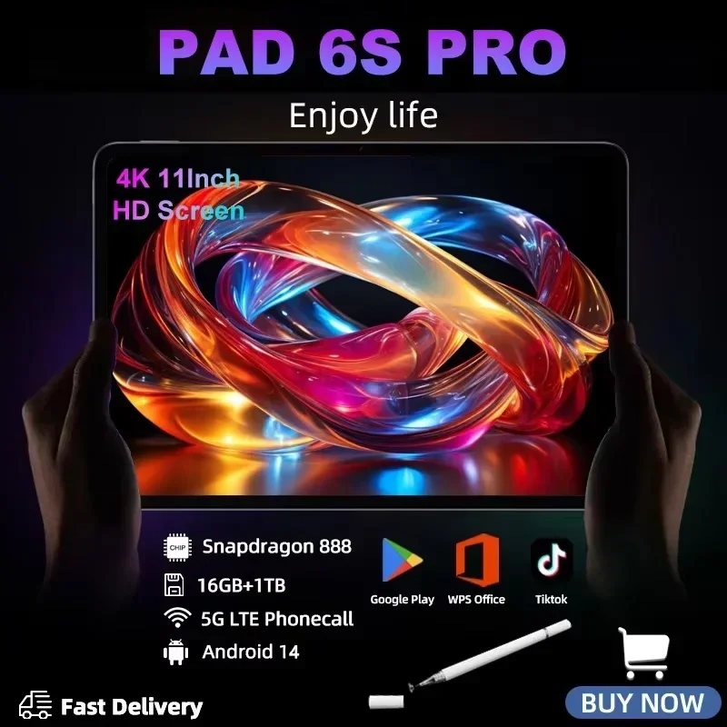 

2024 Global Xioami Pad 6S Pro Global Version Tablet PC Android 14 16GB+1TB Snapdragon 888 11 Inch HD 4K 5G WIFI Bluetooth Mi Tab