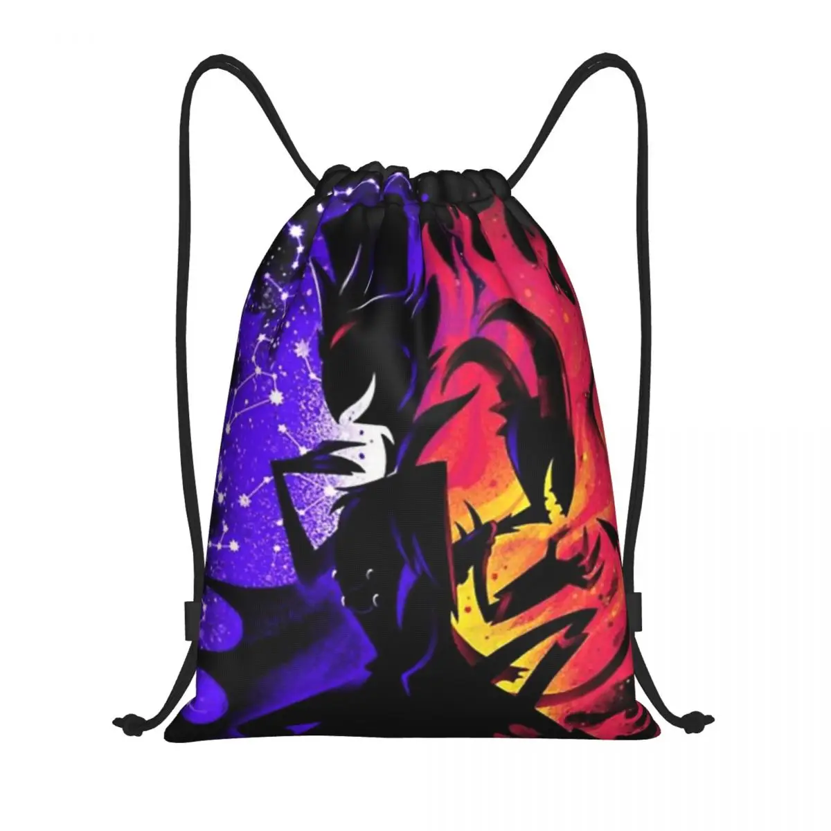 

Stolas And Blitzo Inner Desires Helluva Boss Drawstring bag Storage Portable Handbags Grocery Shopping Shoulder bags