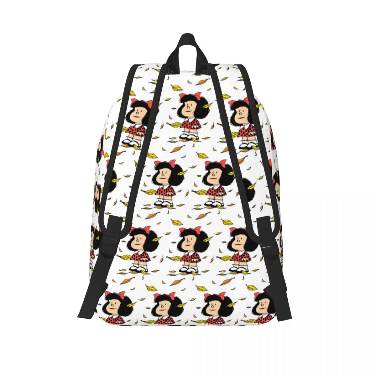 Mafalda Autumn Leaves Quino Comic Student Backpack School Bag Hiking Travel Daypack for Boys Girls Fashion Bookbag Shoulder Bags