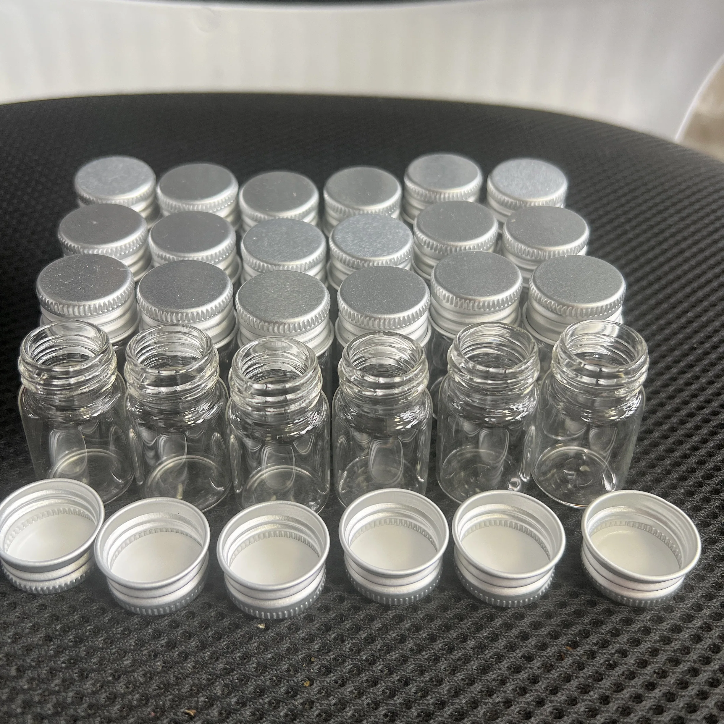 

45/70/100 Pcs 10ml Silver Aluminum Caps Glass Bottles 13×22×50mm Mini dispensing Vials DIY Crafts Glass Jars Decor test tube