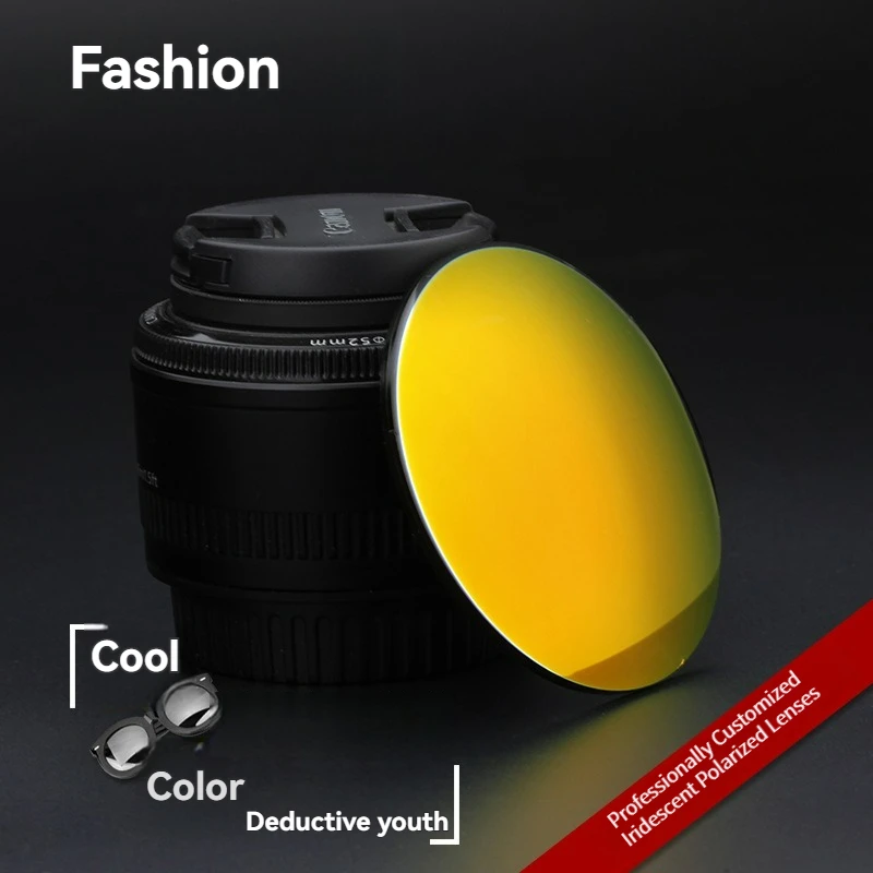 Polarisierte Sonnenbrillengläser aus verspiegeltem Kunstharz mit Farbverlauf, Unisex, UV400, individuell für Myopie und Astigmatismus, für den Außenbereich