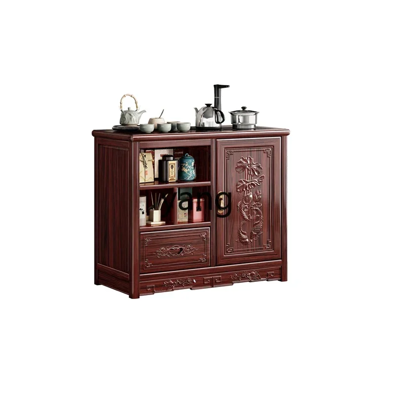 

LHLH tea cabinet dining side cabinet new Chinese style all solid wood simple storage kettle integrated tea making table