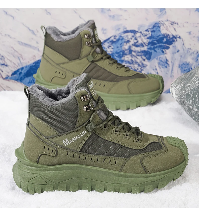 Herren-Outdoor-Schuhe und -Stiefel, Herrenschuhe, geeignet für den Winter, leicht, warm, einfach anzuziehen, mit einem stilvollen Obermaterial. – Detail 19