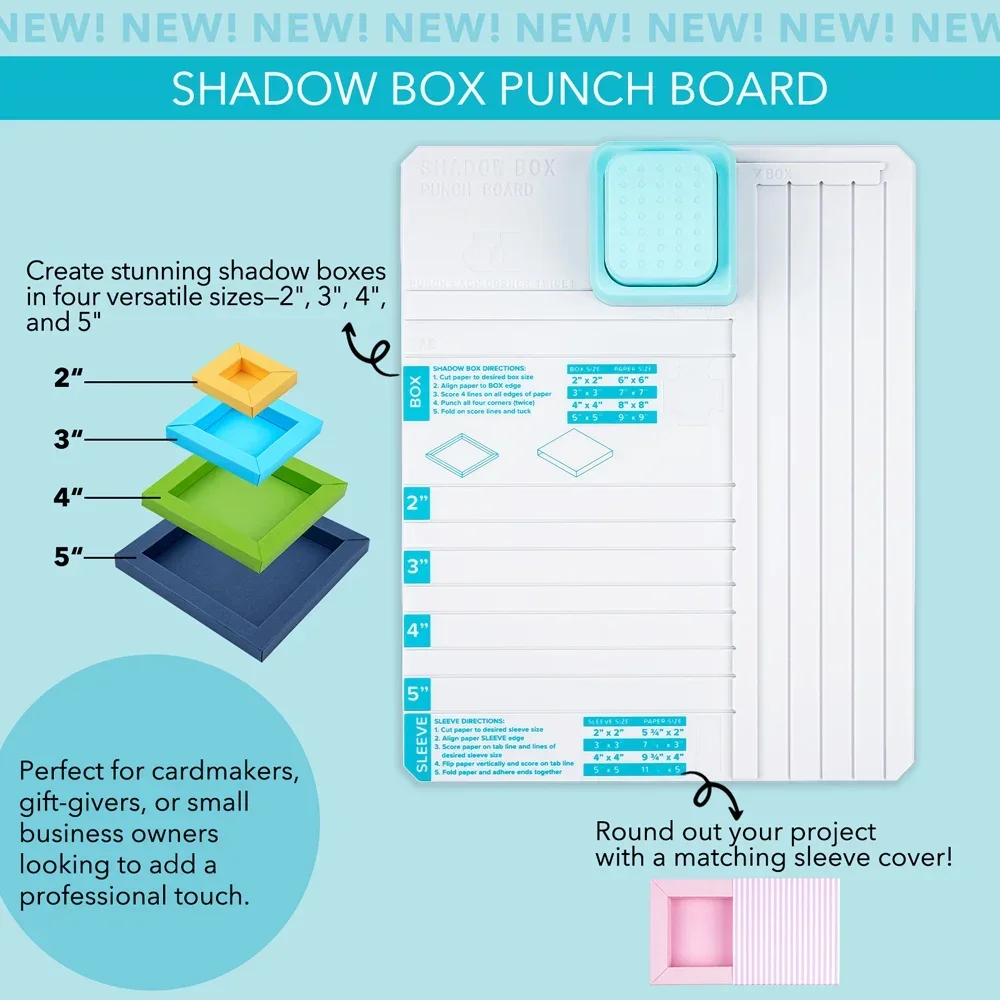 Creative Shadow Box Punch Board with Scoring Tool for DIY Making 2