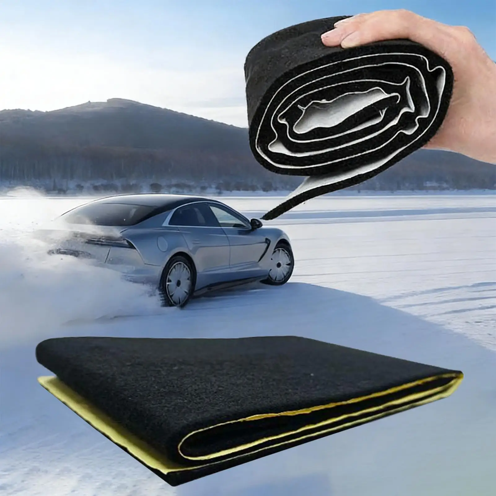 Car Battery Blanket Adhesive Vehicle Supplies Car Battery Fireproof Blanket for Drivers Trucks SUVs RVs Sedans Fleet Managers