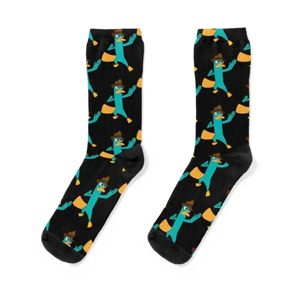 

Perry The Platypus Sticker Socks luxe Thermal man winter christmas gift Mens Socks Women's