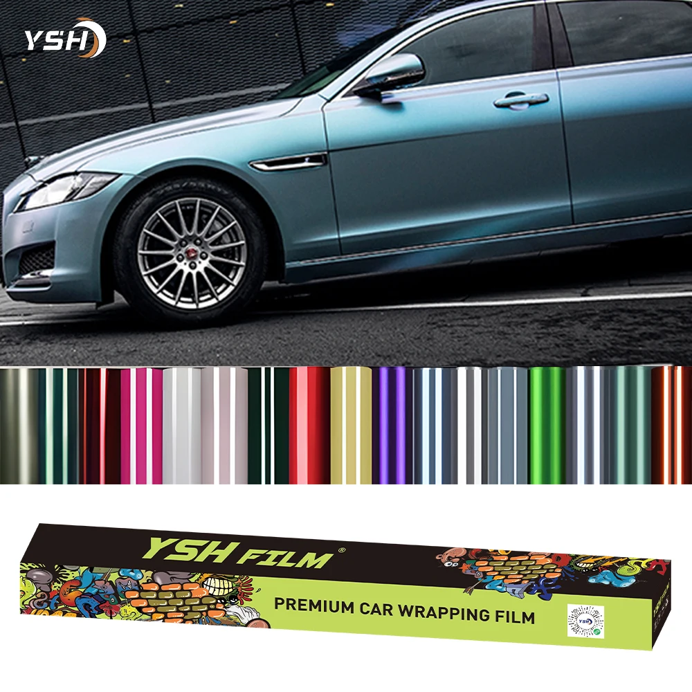 Film Mobil PET Fotochromic Matte Self Healing, Vinyl PVC Pembungkus Warna-Warni, Tint Berubah Warna Anti Gores untuk Bodi Mobil