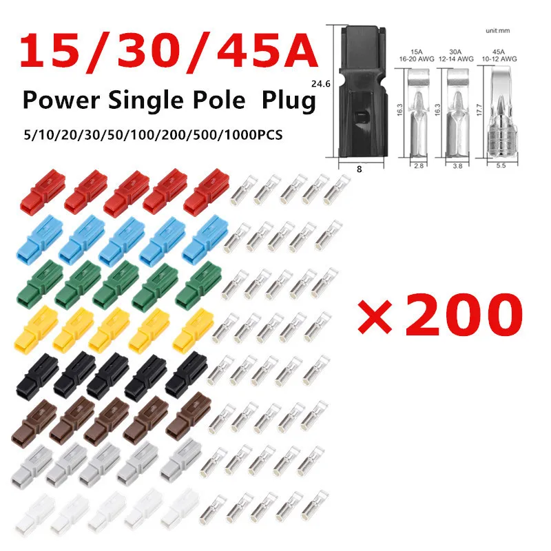 

15/30/45Amp Anderson Power Connectors, AWG10-20 Quick Disconnect Connect Battery Connector Modular Power Connectors Sets
