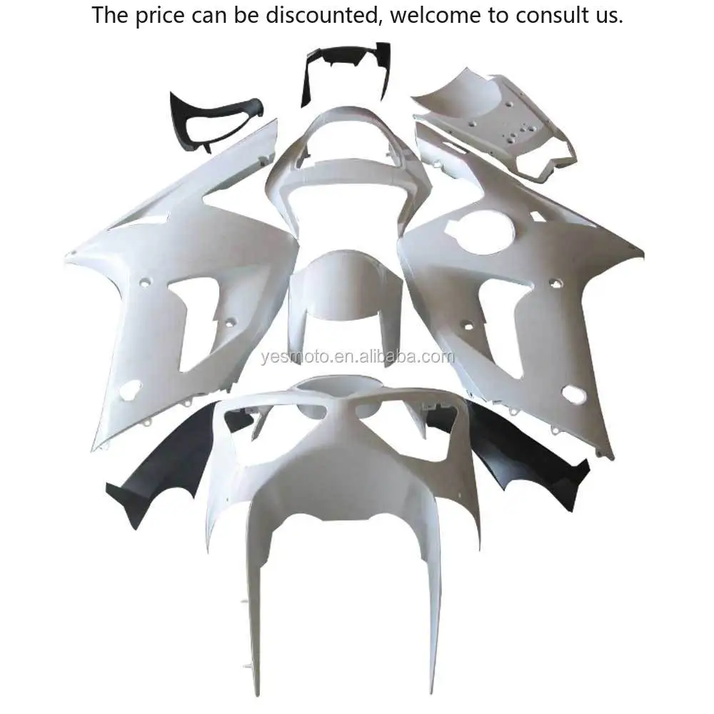 

Unpainted Raw ABS Injection Bodywork Fairing Kit For KAWASAKI ZX6R 636 2003 2004