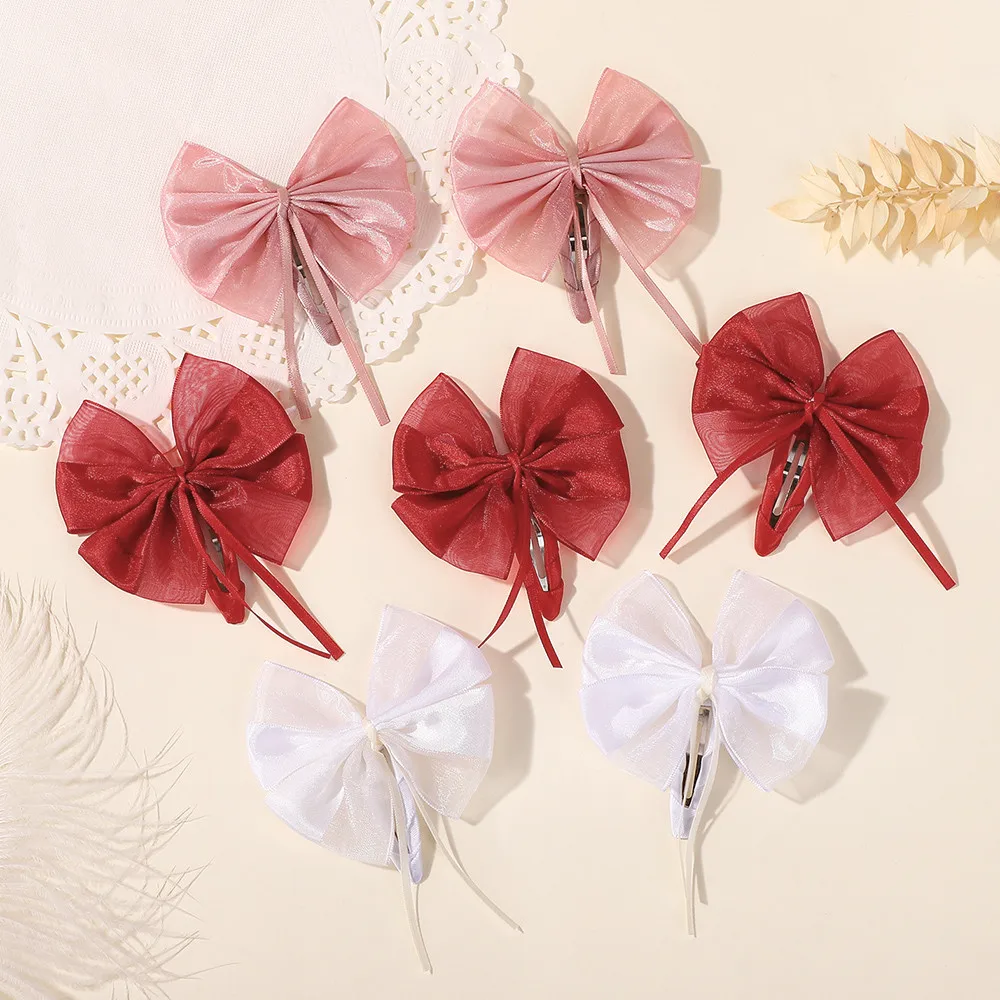 

2pcs/set Sweet Hairpins for Girl Children Hair Clips Soft Knitting Cute Fabric Barrettes Snap Ornaments Baby Accessories Gift
