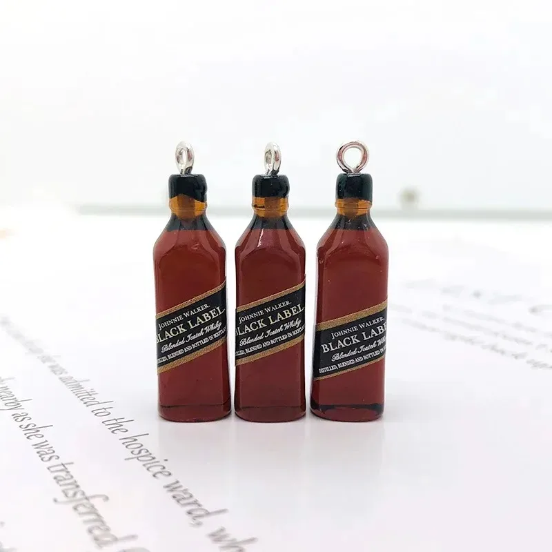 10Pcs Tiny Wine Bar Bottle Resin Charms DIY Earring Accessories Mini Pendant For Keychain Handmade Jewelry Craft Making - view 6
