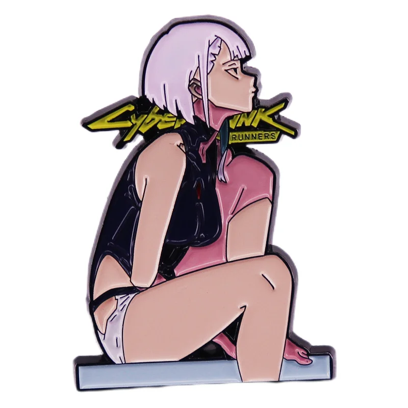

Punk Edge Walker Game Badge Lucy Anime Girl Brooch Accessories