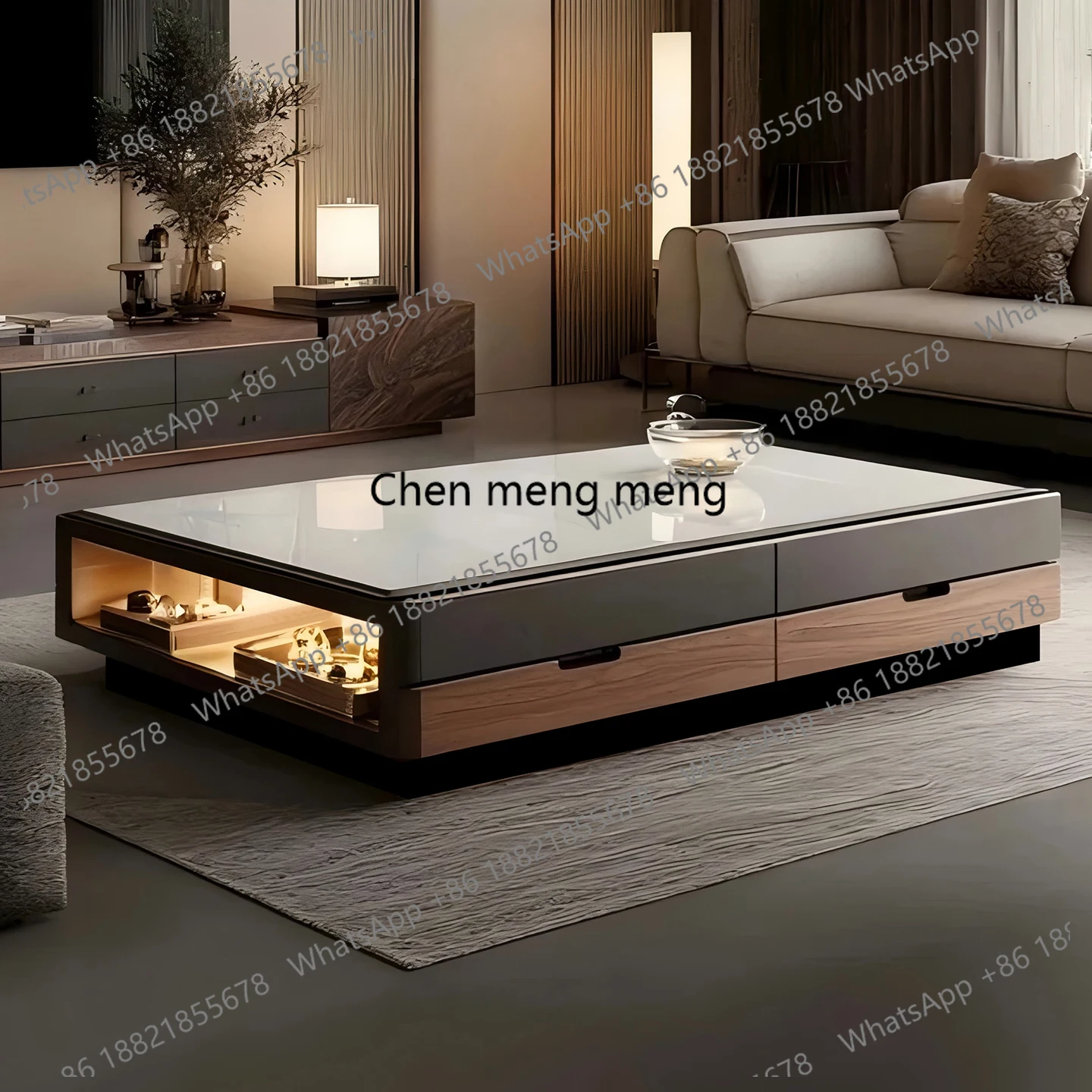 

Italian medieval microcrystalline stone coffee table high-end living room home creative designer modern