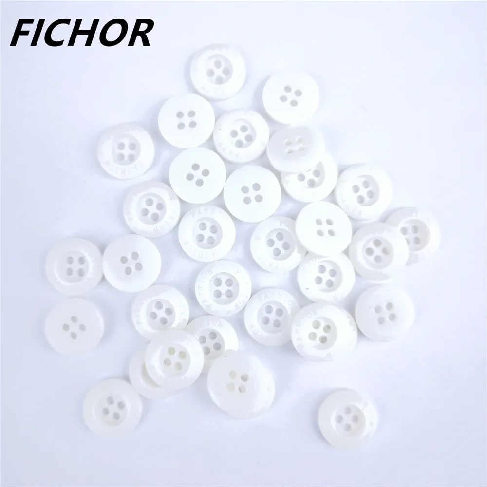 30/50pcs 12.5mm 4 Hole White Resin Sewing Buttons Cute Solid Color Round Shape Button for Baby Kids Clothes DIY Accessories