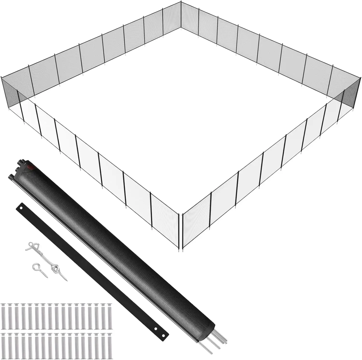 Vevor Pool Fence, 4 X 96 Ft Pool Fences For Inground Pools, Removable Pool Fencing, Easy Diy Installation Swimming Pool Fence,