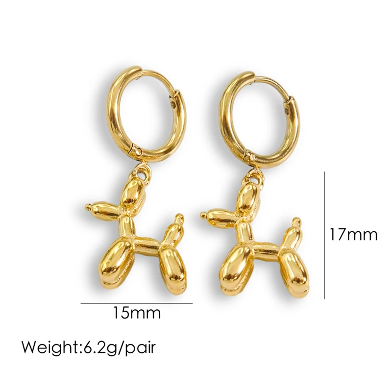 Popular Balloon Dog Pendant Dangle Earrings For Women Metal Style Cute Canimal Hoop Earring Fashion Jewelry Wedding Party Gifts