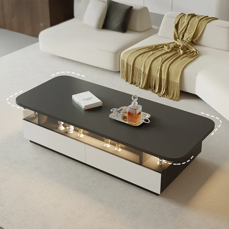 Hardcover Storage Nordic Coffee Table Luxury Modern Design White Black Coffee Table Minimalist Italian Mesita Auxiliar Furniture image 5