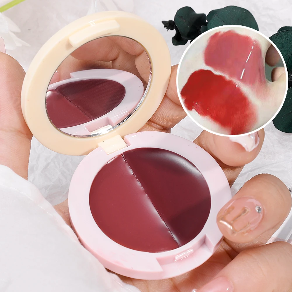 1pcs Moisturizer Lip Blam Clear Double Lip Jelly Muddy Texture Lasting Red Lips Gloss Canned Nourishing Anti-wrinkle Lips Makeup