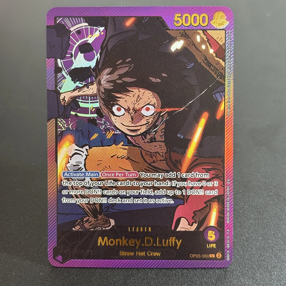 OPCG Proxy Collection Game Cards Monkey.D.Luffy Various Flash Cards SEC Refractive Textured Child Toy Gift Gold Cards OP05-10