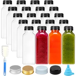 10Pcs 60ml-1000ml Empty Plastic Juice Bottles With Tamper Evident Caps Clear Bulk Reusable Water Drinking Containers For Juicing