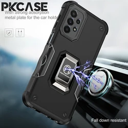 PKCASE Military Grade Shockproof Armor Phone Case For Samsung S25 Plus Magnetic Metal Ring Bracket Cover For Galaxy S25 Ultra
