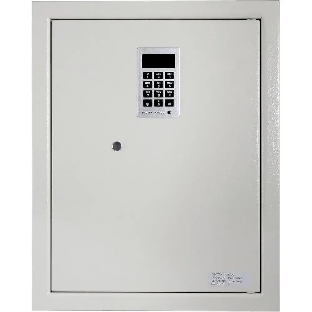 Digital EIC Keypad Locking System, Burglary-Resistant Wall Safe with Velvet Interior and Auto Door Open